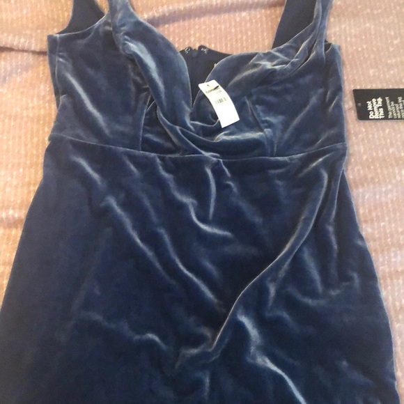 NWT Express Blue Velvet Mini Dress Sz 12 - Picture 3 of 3